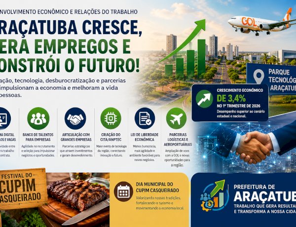 Desenvolvimento econômico avança com inovação, geração de empregos e desburocratização em Araçatuba